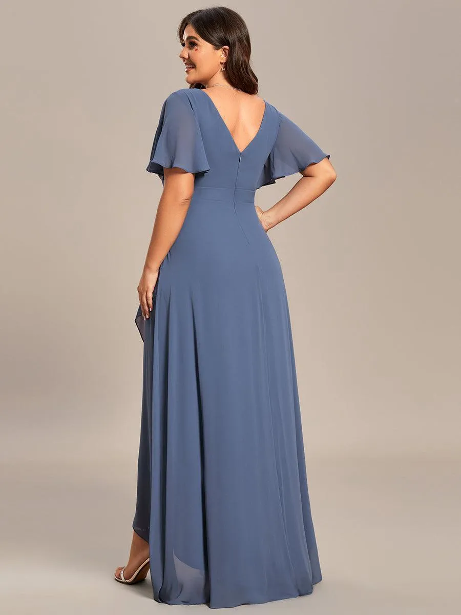 Taille personnalisée Robe demoiselle d'honneur Ourlet en feuille lotus Charmante