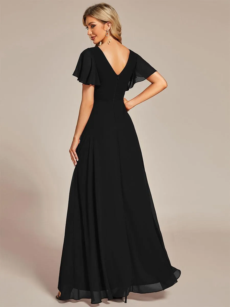 Taille personnalisée Robe demoiselle d'honneur Ourlet en feuille lotus Charmante