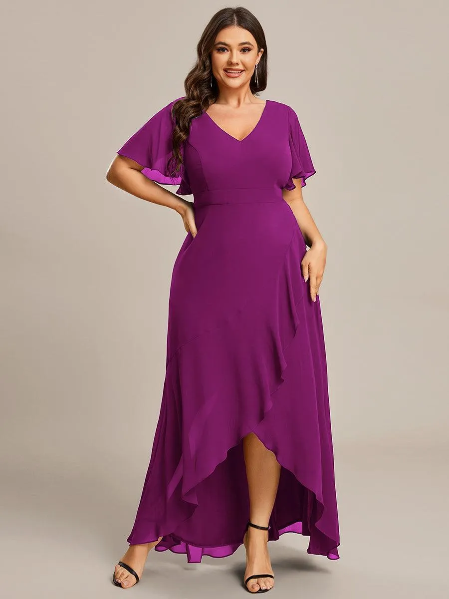 Taille personnalisée Robe demoiselle d'honneur Ourlet en feuille lotus Charmante
