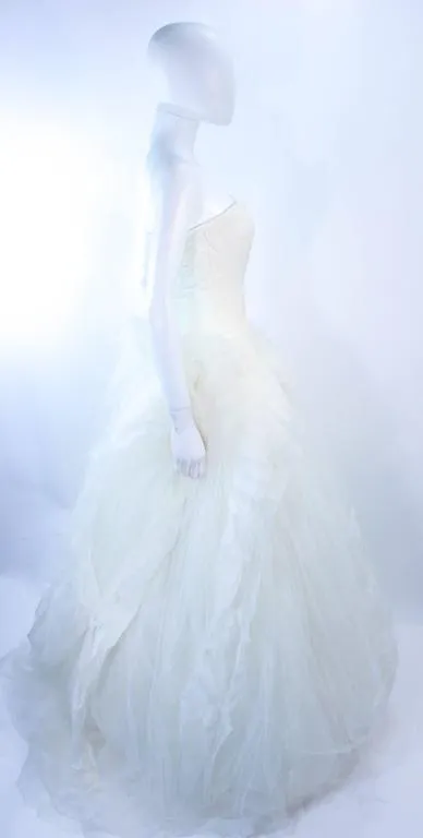 VERA WANG White Tulle & Lace Wedding Gown Size 4