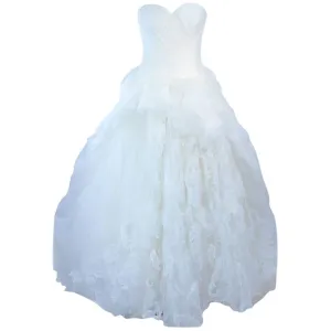 VERA WANG White Tulle & Lace Wedding Gown Size 4