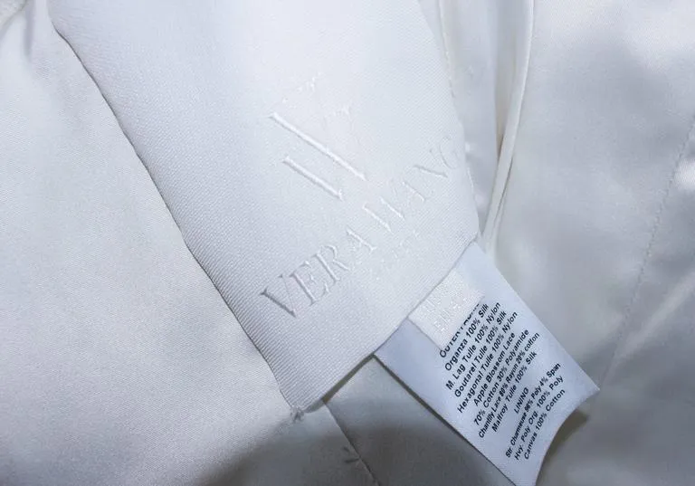 VERA WANG White Tulle & Lace Wedding Gown Size 4