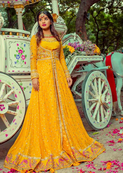 Yellow Mendhi Mayun Dress
